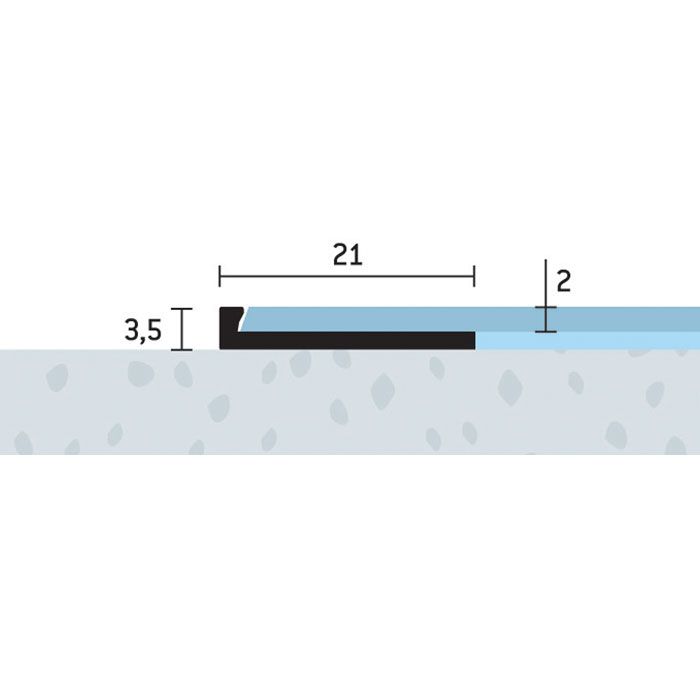 Eurofinal 21x3,5x2 mm | Ukončovací profil