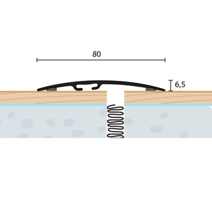 Eurofinal 80x6,5 mm | Prechodový profil samolepiaci