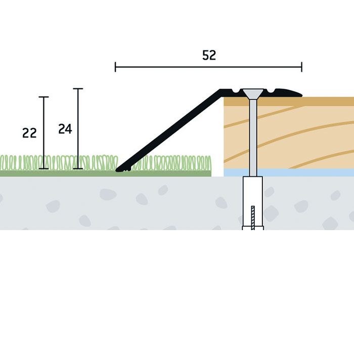 Eurofinal 52x24x22 mm | Ukončovací profil vŕtaný