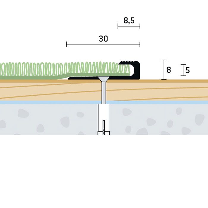 Eurofinal 30x8x5 mm | Ukončovací profil vŕtaný