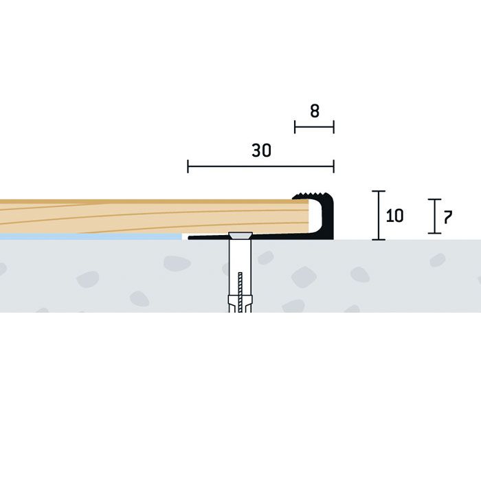 Eurofinal 30x10x7 mm | Ukončovací profil vŕtaný