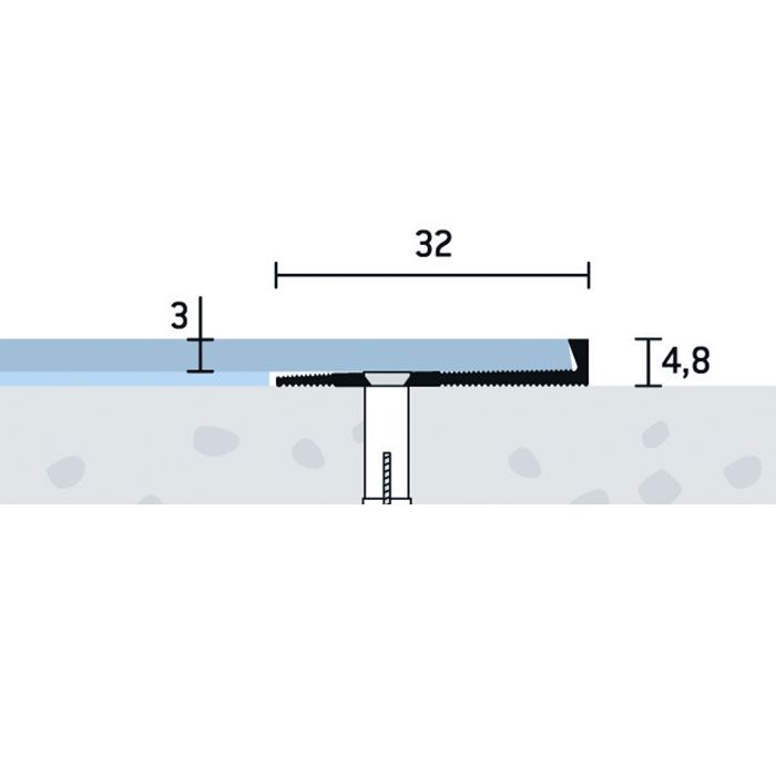 Eurofinal 32x4,8x3 mm | Ukončovací profil vŕtaný