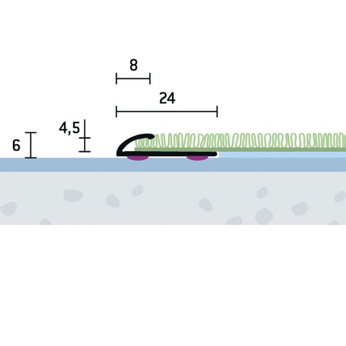 Eurofinal 24x6x4,5 mm | Ukončovací profil samolepiaci