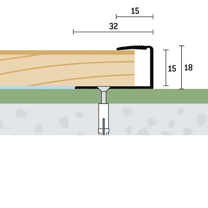 Eurofinal 32x18x14-16 mm | Ukončovací profil vŕtaný